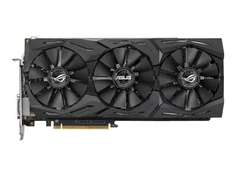 90YV0B00-M0NM00 - ASUS ROG Strix ROG-STRIX-RXVEGA64-O8G-GAMING Radeon RX VEGA 64 Graphic Card 1590MHz Core 8GB HBM2 PCI Express 3.0 Triple Slot Space Required