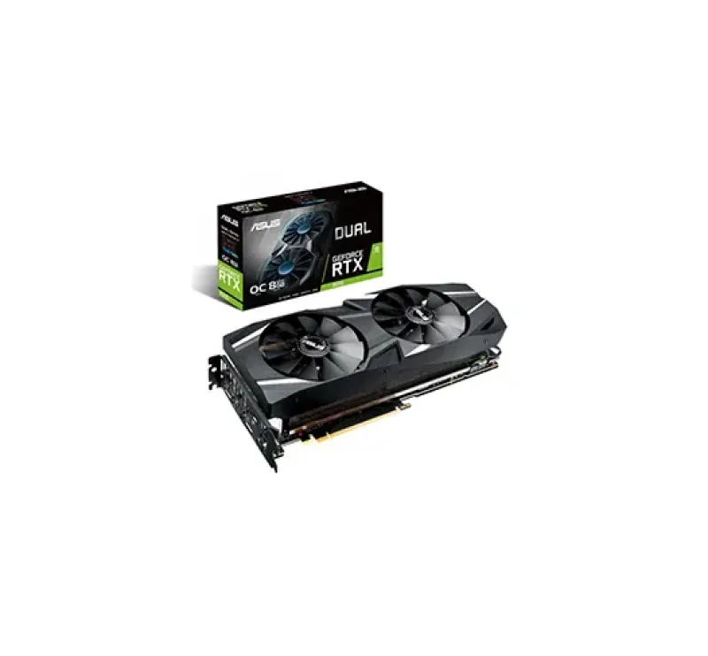 90YV0C82-M0NA00 - Asus Dual DUAL-RTX2070-O8G GeForce RTX 2070 Graphic Card 8GB GDDR6 PCI Express 3.0 Triple Slot Space Required