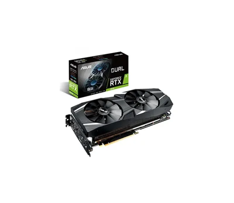 90YV0C85-M0NA00 - Asus Dual DUAL-RTX2070-A8G GeForce RTX 2070 Graphic Card 8GB GDDR6 PCI Express 3.0 Triple Slot Space Required