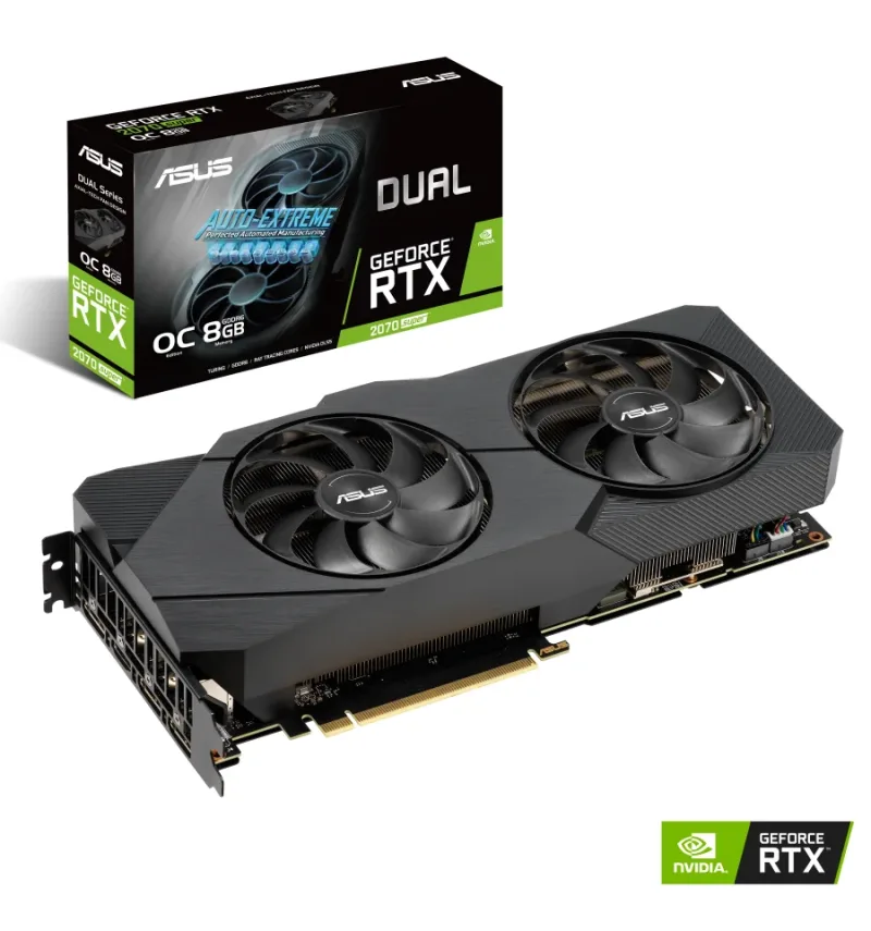 90YV0CN0-M0NA00 - Asus Dual DUAL-RTX2070-8G-EVO GeForce RTX 2070 Graphic Card 8GB GDDR6