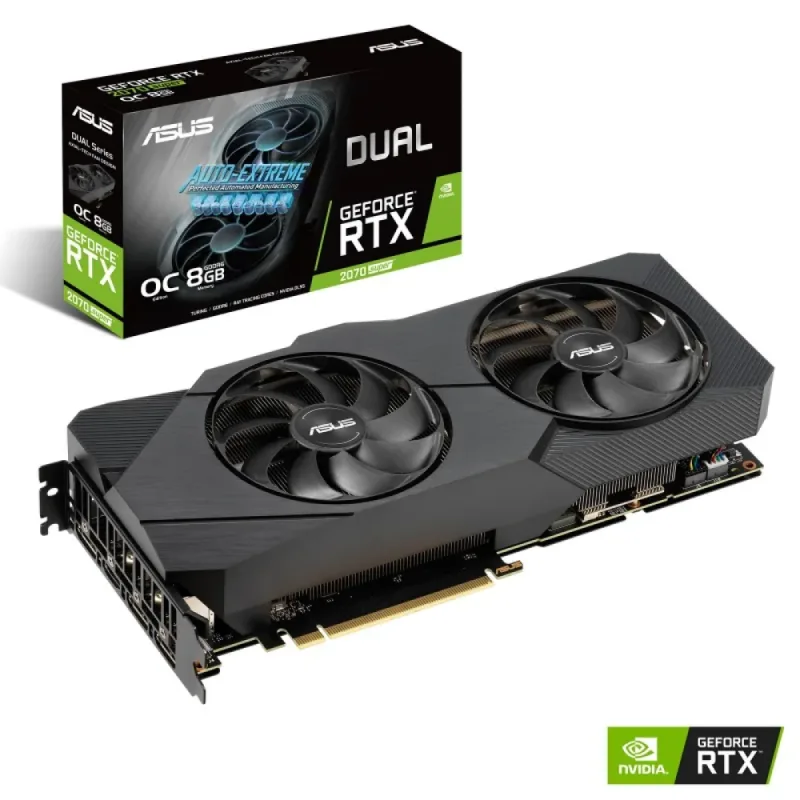 90YV0CN1-M0NA00 - Asus Dual DUAL-RTX2070-O8G-EVO GeForce RTX 2070 Graphic Card 8GB GDDR6