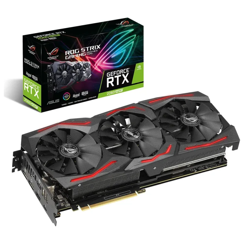 90YV0DQ1-M0NA00 - Asus ROG Strix ROG-STRIX-RTX2060S-A8G-EVO-GAMING GeForce RTX 2060 SUPER Graphic Card 8GB GDDR6