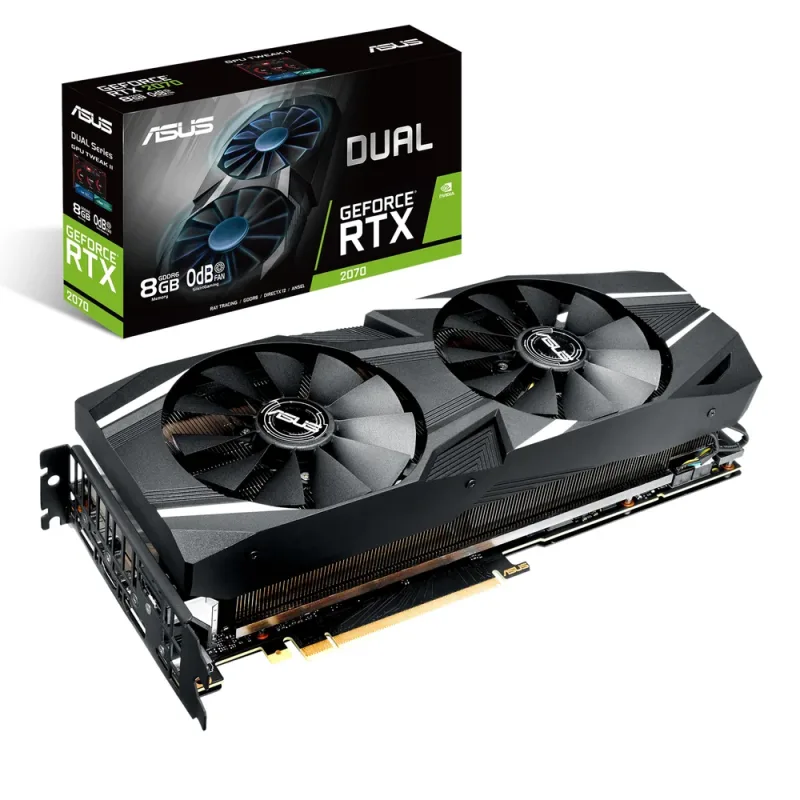 90YV0E51-M0NA00 - Asus Dual DUAL-RTX2070-8G-EVO-V2 GeForce RTX 2070 Graphic Card 8GB GDDR6 Full-height