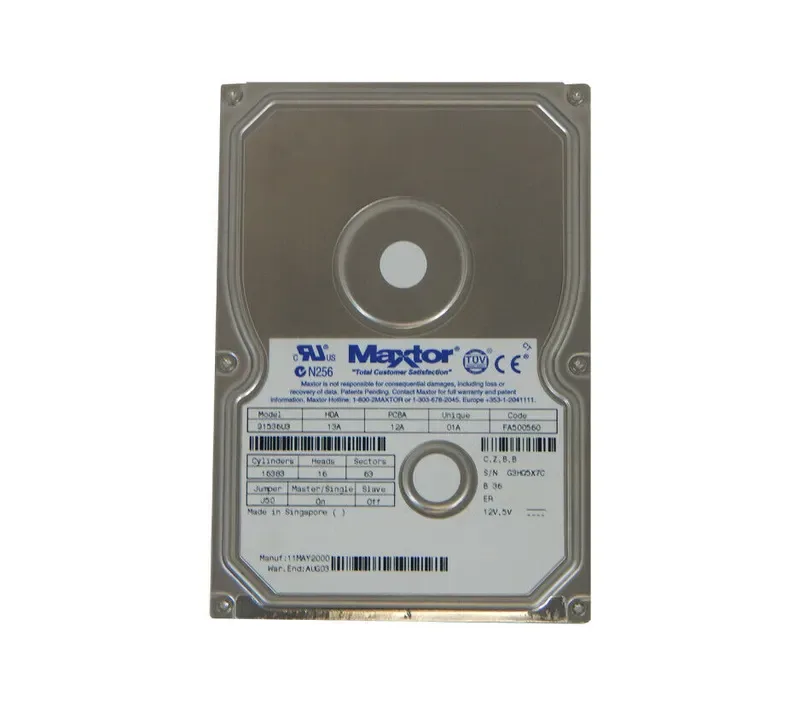 91536U3 - Maxtor DiamondMax 40 15.3GB 5400RPM ATA-66 2MB Cache 3.5-inch Hard Drive