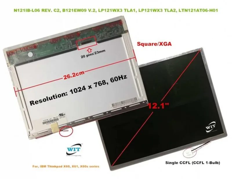 92P6755 - IBM Lenovo 12.1-inch (1024 x 768) XGA LCD Panel