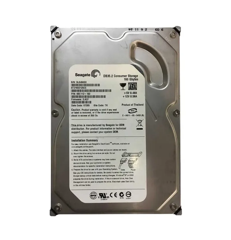 98E112-160 - Seagate 160GB 7200RPM SATA 3.5-inch Hard Drive