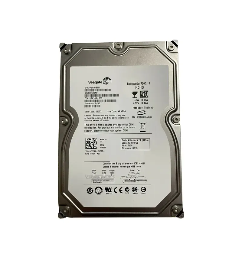 98X144-035 - Seagate 500GB 7200RPM SATA 3Gb/s 3.5-inch Hard Drive