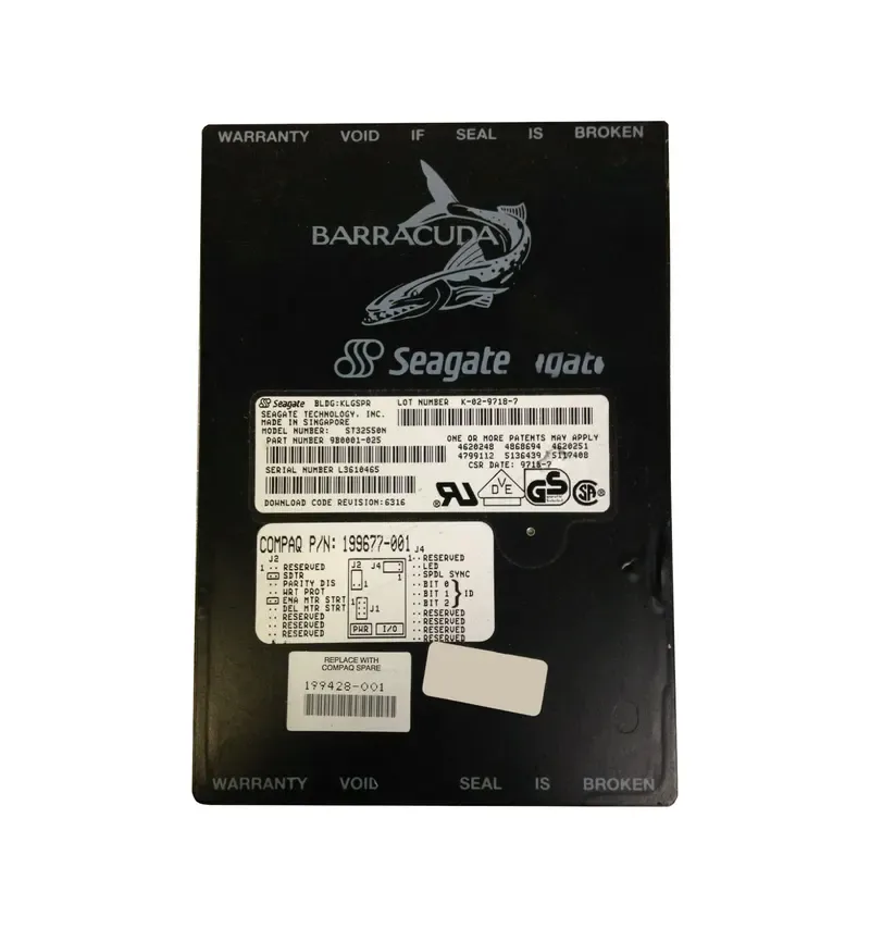 9B0001-025 - Seagate BarraCuda 2.1GB 7200RPM Fast SCSI 50-Pin 512KB Cache (CE) 3.5-inch Hard Drive