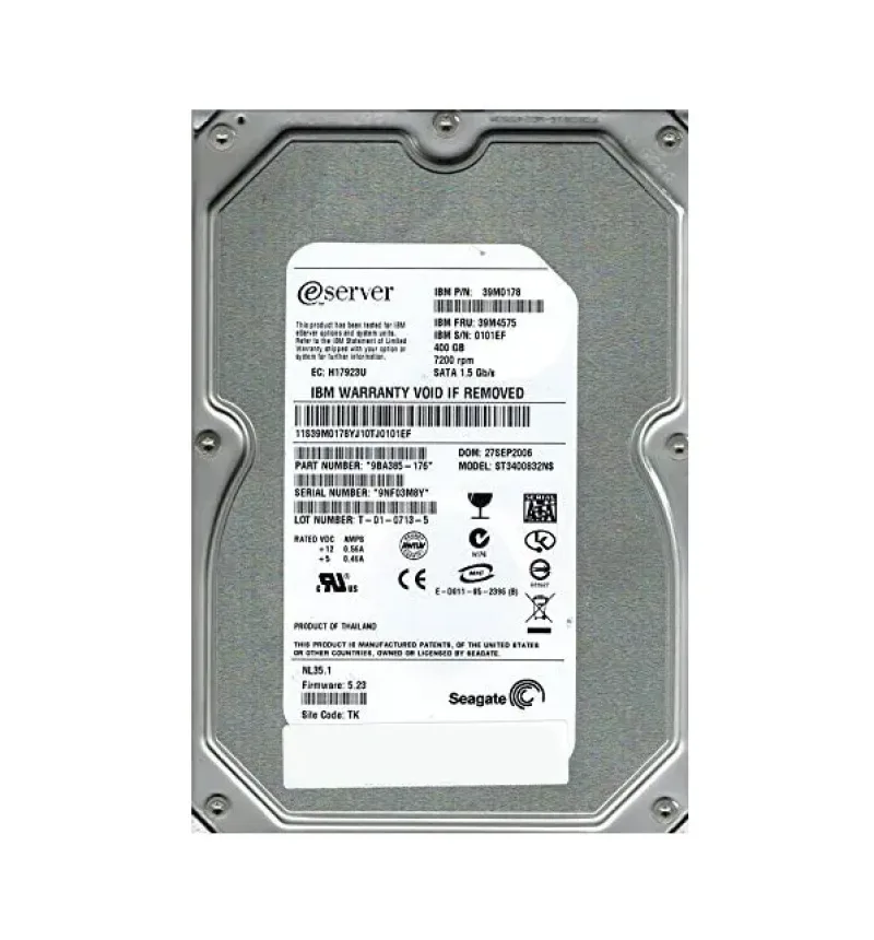 9BA385-176 - Seagate NL35 Series 400GB 7200RPM SATA 1.5Gb/s 8MB Cache Hot swappable (RoHS) 3.5-inch Hard Drive