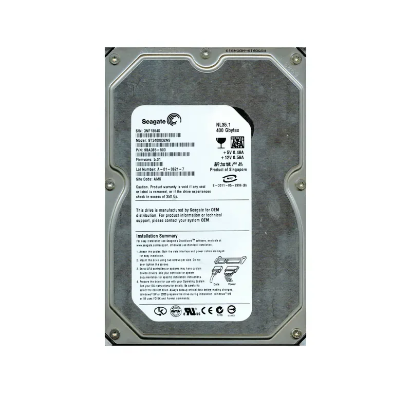 9BA385-500 - Seagate NL35 Series 400GB 7200RPM SATA 1.5Gb/s 8MB Cache 3.5-inch Hard Drive