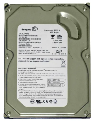 9BD032-304 - Seagate BarraCuda 7200.9 160GB 7200RPM IDE Ultra ATA/100 (ATA-6) 8MB Cache (CE) 3.5-inch Hard Drive