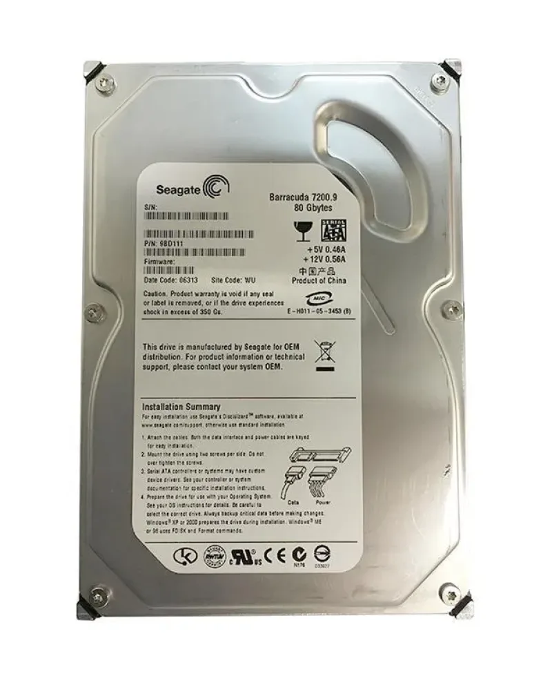 9BD111-505 - Seagate BarraCuda 7200.9 80GB 7200RPM SATA 3Gb/s 2MB Cache (CE) 3.5-inch Hard Drive