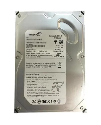 9BD111-511 - Seagate BarraCuda 7200.9 80GB 7200RPM SATA 3Gb/s 2MB Cache (CE) 3.5-inch Hard Drive