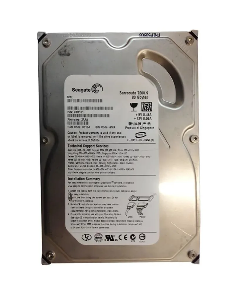9BD131-740 - Seagate 80GB 7200RPM SATA 3Gb/s 8MB Cache 3.5-inch Hard Drive