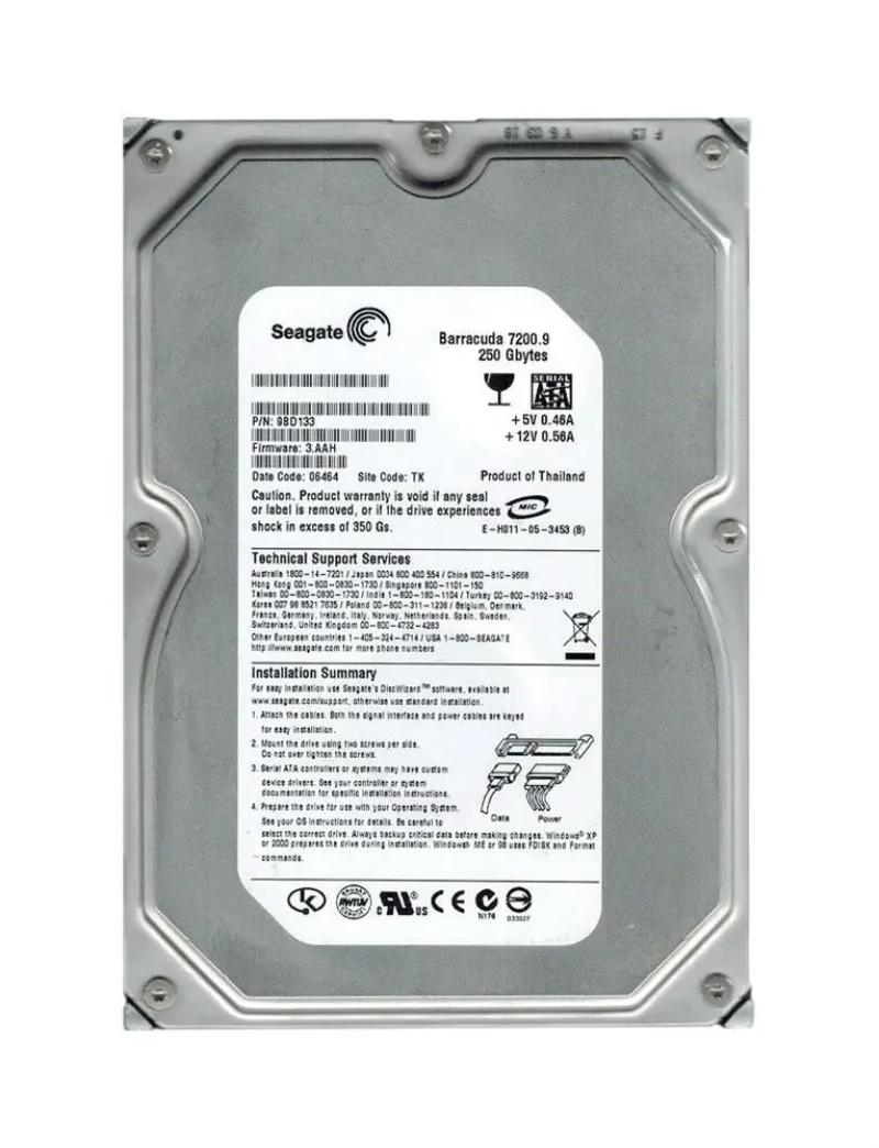 9BD133-047 - Seagate BarraCuda 7200.9 250GB 7200RPM SATA 3Gb/s 8MB Cache 3.5-inch Hard Drive