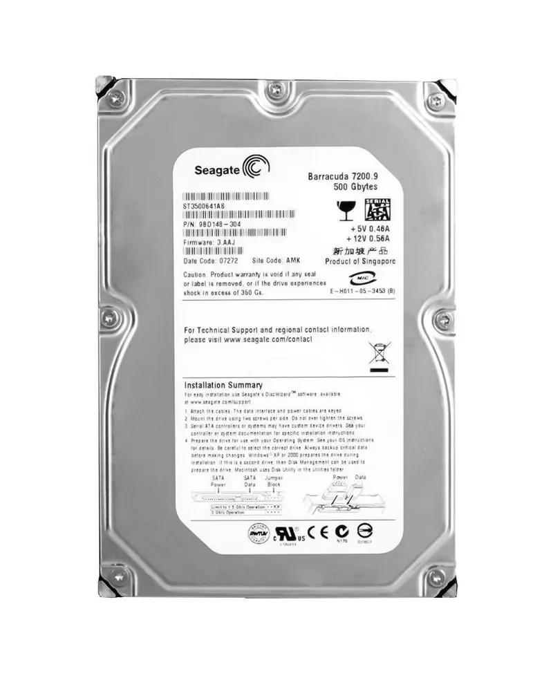 9BD648-558 - Seagate BarraCuda 7200.9 500GB 7200RPM SATA 3Gb/s 16MB Cache 3.5-inch Hard Drive