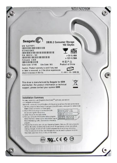 9BE012-160 - Seagate DB35 Series 160GB 7200RPM IDE Ultra ATA/100 (ATA-6) 2MB Cache (CE) 3.5-inch Hard Drive