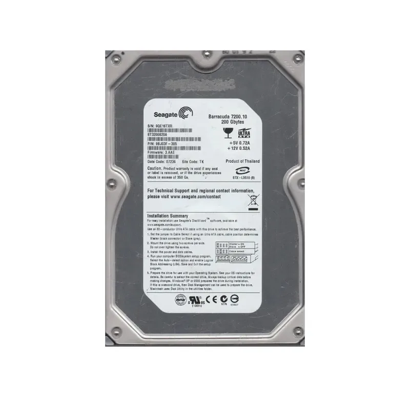 9BJ03F-305 - Seagate BarraCuda 7200.1 200GB 7200RPM ATA-100 8MB Cache .5-inch Hard Drive