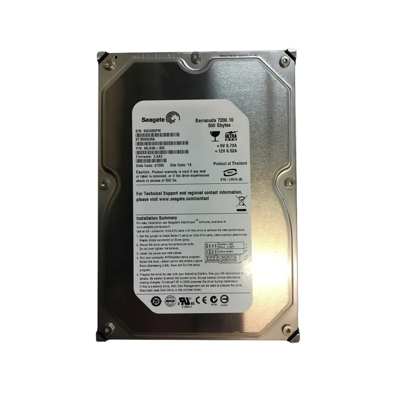 9BJ046-305 - Seagate BarraCuda 7200.1 500GB 7200RPM ATA-100 16MB Cache 3.5-inch Hard Drive