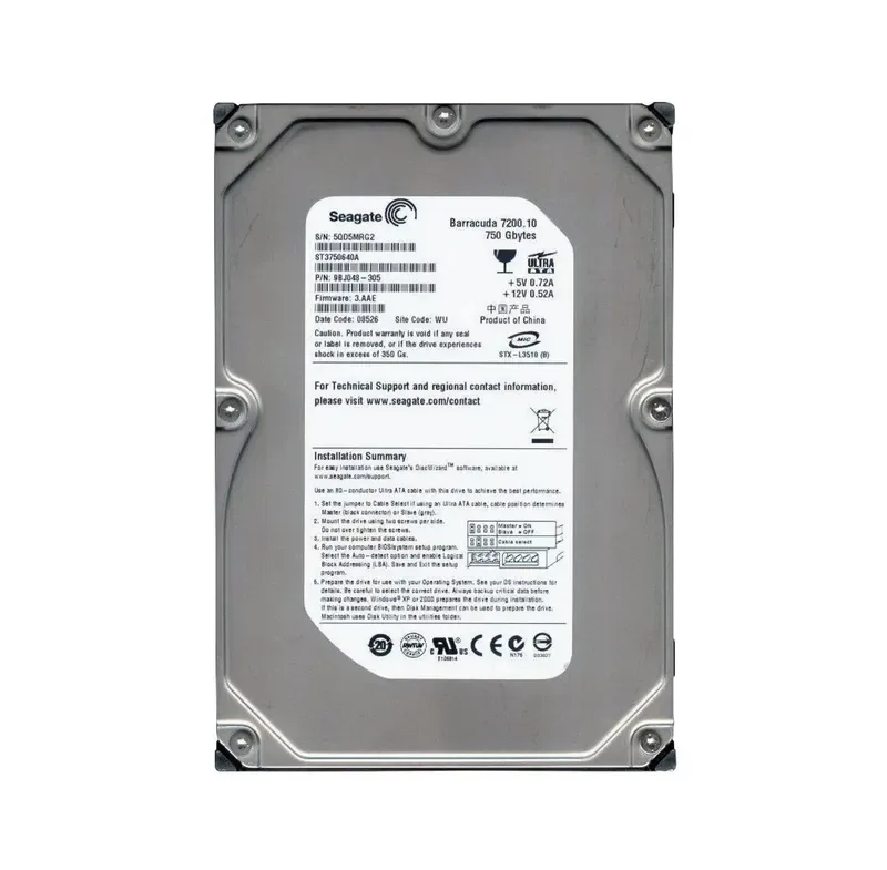 9BJ048-305 - Seagate BarraCuda 7200.1 750GB 7200RPM ATA-100 16MB Cache 3.5-inch Hard Drive