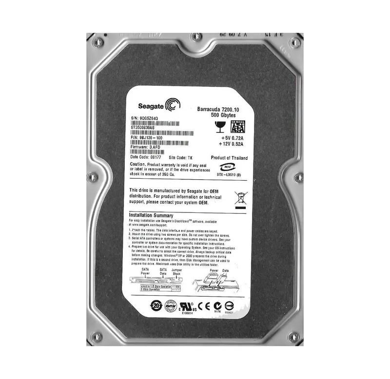 9BJ136-100 - Seagate 500GB 7200RPM SATA 3Gb/s 3.5-inch Hard Drive