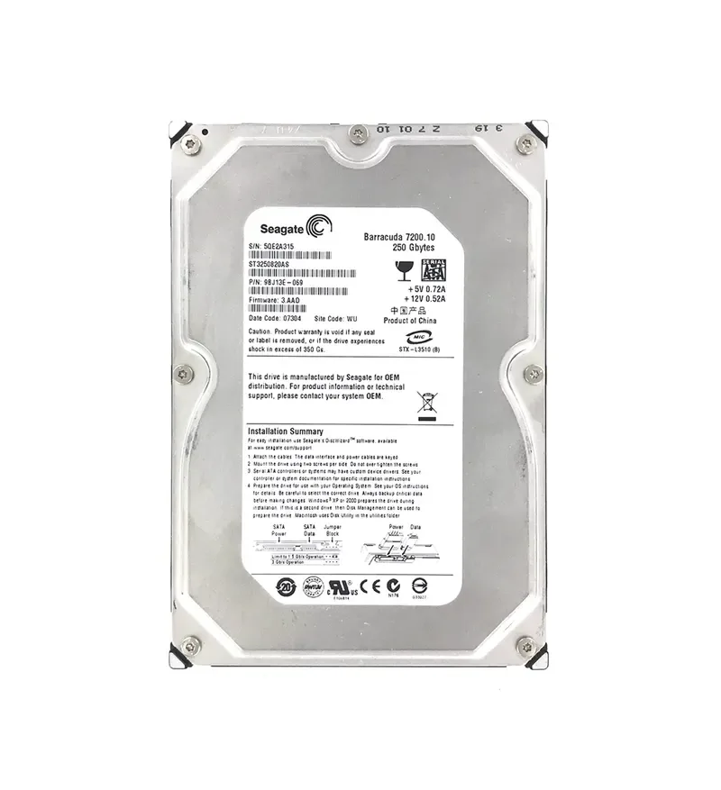 9BJ13E-069 - Seagate BarraCuda 7200.1 250GB 7200RPM SATA 3Gb/s 8MB Cache 3.5-inch Hard Drive