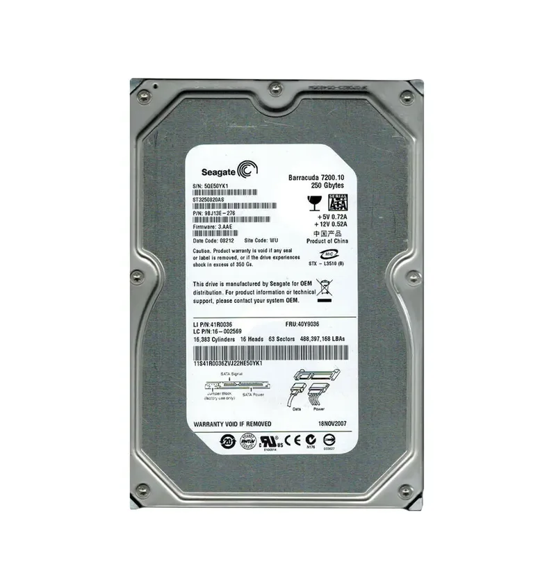 9BJ13E-276 - Seagate BarraCuda 7200.1 250GB 7200RPM SATA 3Gb/s 8MB Cache 3.5-inch Hard Drive