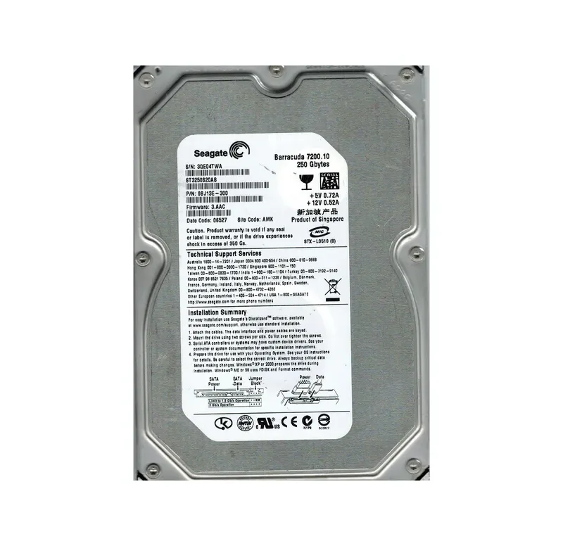 9BJ13E-300 - Seagate BarraCuda 7200.1 250GB 7200RPM SATA 3Gb/s 8MB Cache 3.5-inch Hard Drive
