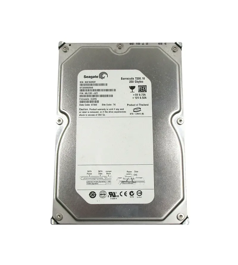 9BJ13E-621 - Seagate BarraCuda 7200.1 250GB 7200RPM SATA 3Gb/s 8MB Cache 3.5-inch Hard Drive