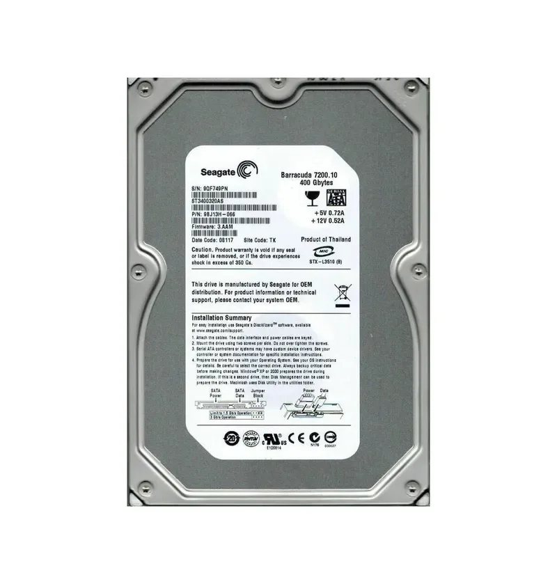 9BJ13H-066 - Seagate 400GB 7200RPM SATA 3Gb/s 8MB Cache 3.5-inch Hard Drive