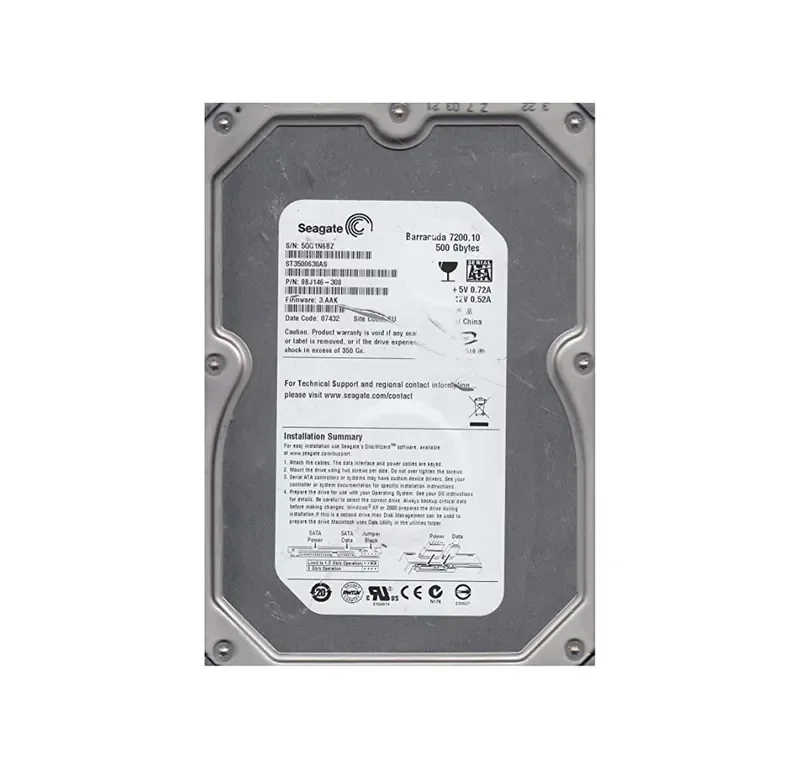 9BJ146-308 - Seagate BarraCuda 7200.1 500GB 7200RPM SATA 3Gb/s 16MB Cache 3.5-inch Hard Drive