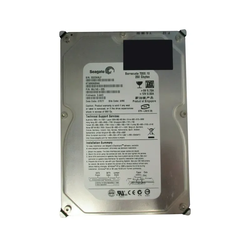 9BJ14E-305 - Seagate BarraCuda 7200.1 250GB 7200RPM SATA 3Gb/s 16MB Cache 3.5-inch Hard Drive
