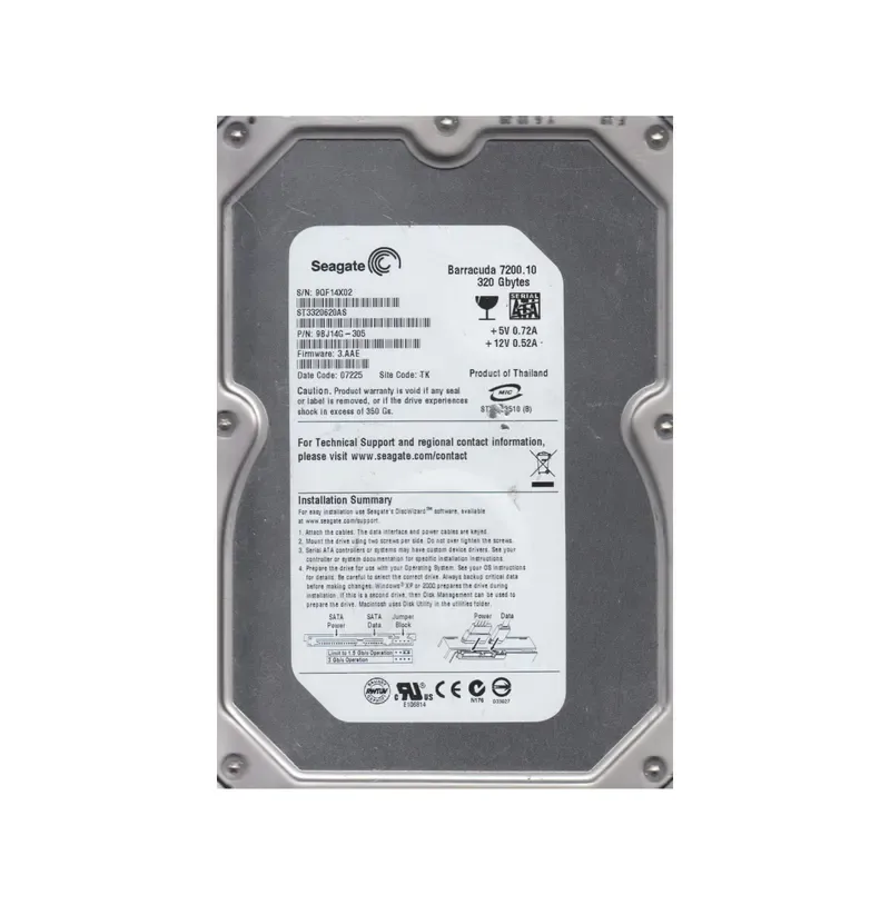 9BJ14G-305 - Seagate 320GB 7200RPM SATA 3Gb/s 3.5-inch Hard Drive