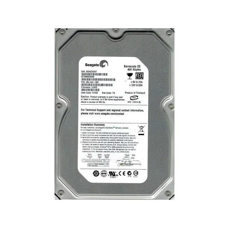 9BL144-302 - Seagate BarraCuda ES 400GB 7200RPM SATA 3Gb/s 16MB Cache 3.5-inch Hard Drive