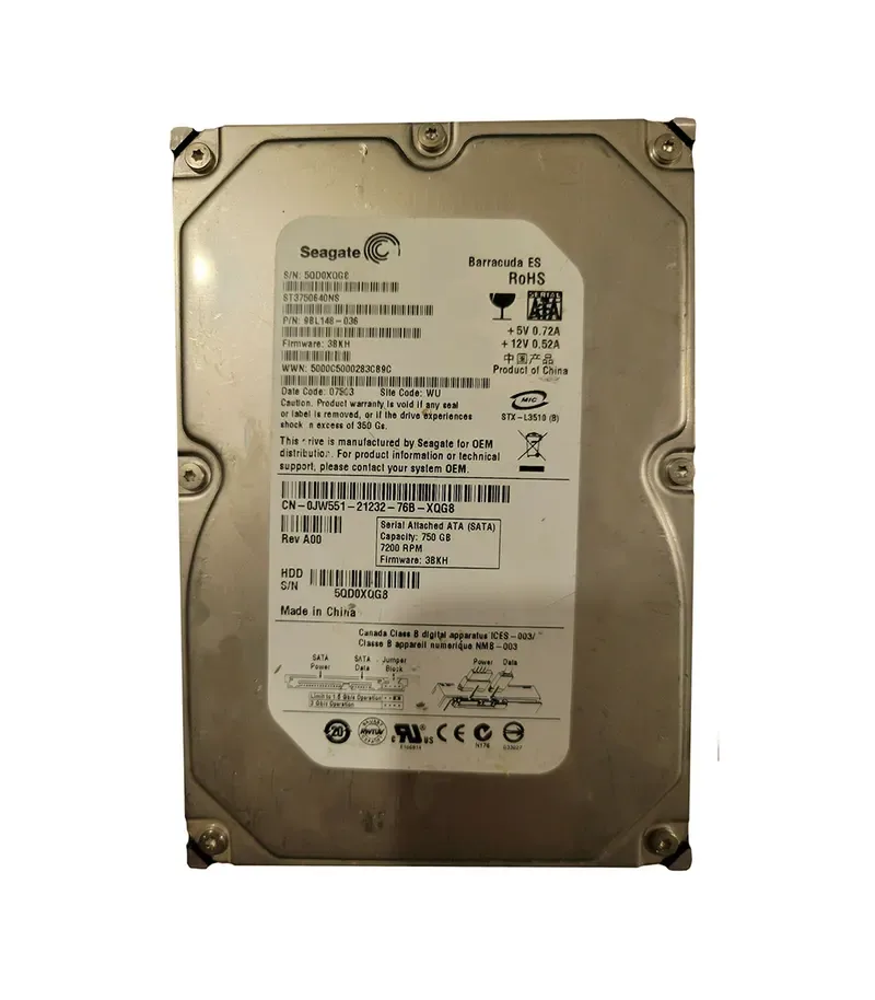 9BL148-036 - Seagate BarraCuda ES 750GB 7200RPM SATA 3Gb/s 16MB Cache 3.5-inch Hard Drive