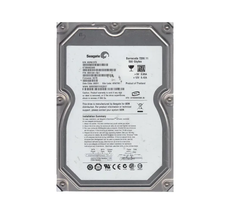 9BX134-501 - Seagate 500GB 7200RPM SATA 3Gb/s 3.5-inch Hard Drive