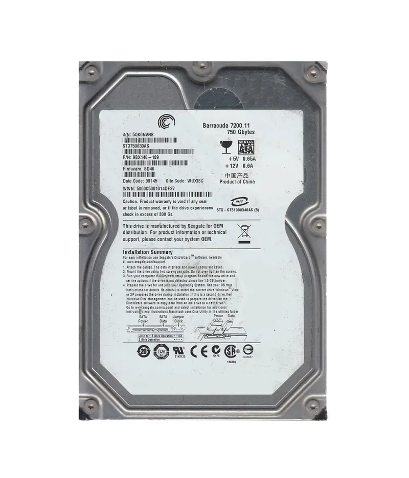9BX146-189 - Seagate BarraCuda 7200.11 750GB 7200RPM SATA 3Gb/s 16MB Cache 3.5-inch Hard Drive