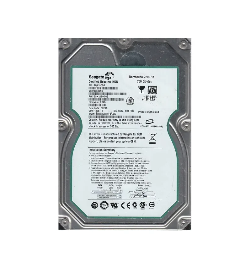 9BX146-505 - Seagate BarraCuda 7200.11 750GB 7200RPM SATA 3Gb/s 16MB Cache 3.5-inch Hard Drive