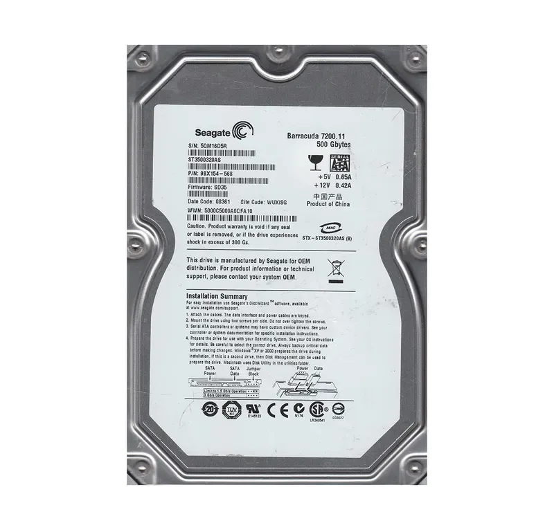 9BX154-568 - Seagate 500GB 7200RPM SATA 3Gb/s 3.5-inch Hard Drive