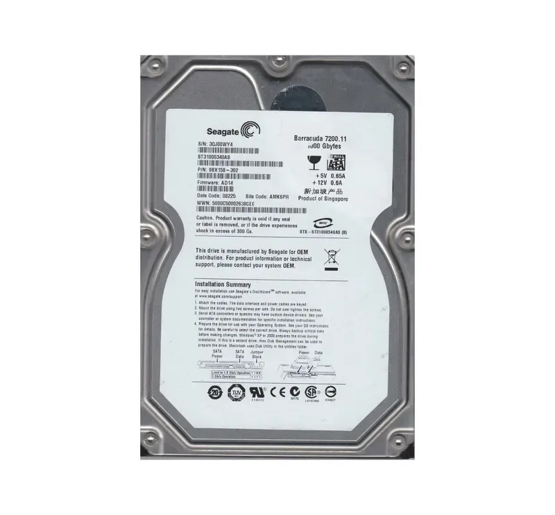 9BX158-302 - Seagate 1TB 7200RPM SATA 3Gb/s 3.5-inch Hard Drive