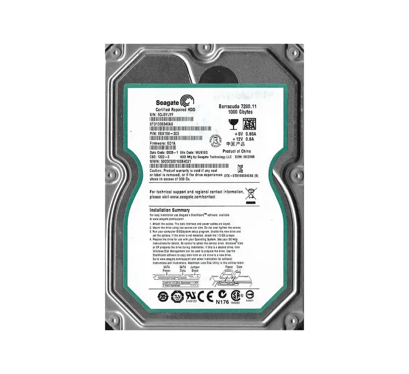 9BX158-303 - Seagate 1TB 7200RPM SATA 3Gb/s 3.5-inch Hard Drive