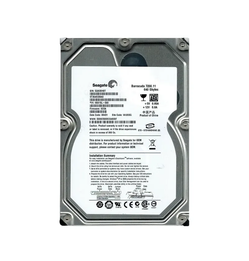 9BX15L-568 - Seagate BarrCuda 7200.11 640GB 7200RPM SATA 3Gb/s 32MB Cache (CE) 3.5-inch Hard Drive