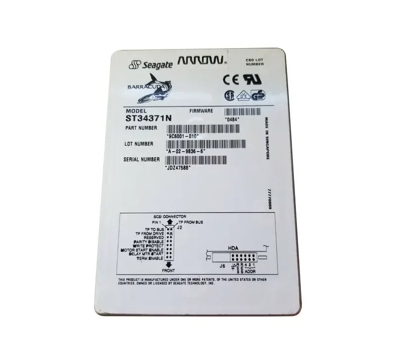 9C6001-010 - Seagate BarraCuda 4LP 4.3GB 7200RPM Ultra SCSI 50-Pin 512KB Cache 3.5-inch Hard Drive