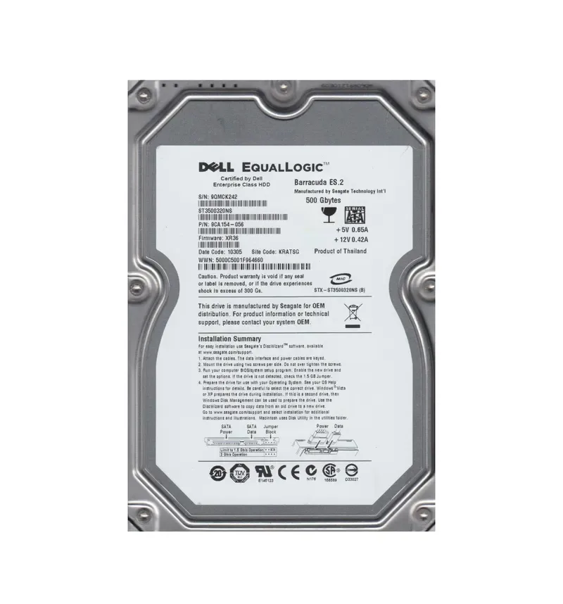 9CA154-056 - Seagate BarraCuda ES.2 500GB 7200RPM SATA 3Gb/s 32MB Cache 3.5-inch Hard Drive