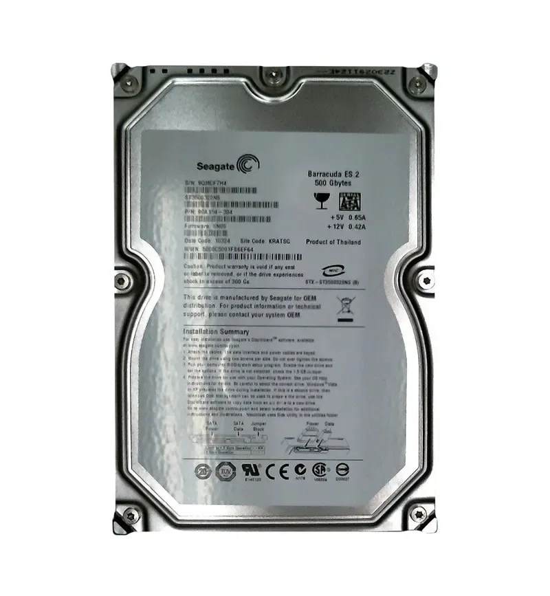 9CA154-301 - Seagate BarraCuda ES.2 500GB 7200RPM SATA 3Gb/s 32MB Cache 3.5-inch Hard Drive