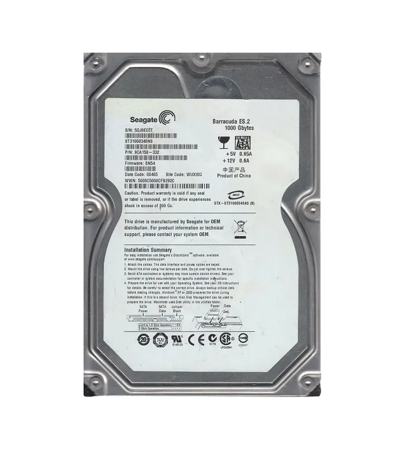 9CA158-332 - Seagate BarraCuda ES.2 1TB 7200RPM SATA 3Gb/s 32MB Cache 3.5-inch Hard Drive