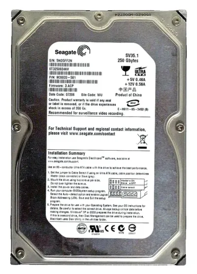 9CS033-501 - Seagate 250GB 7200RPM ATA-100 3.5-inch Hard Drive