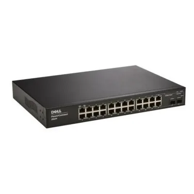 9CTGC - Dell PowerConnect 2824 24 x Ports 10/100/1000Base-T + 2 x SFP Expansion Slot Rack-mountable 1U Layer 3 Managed Gigabit Ethernet Switch