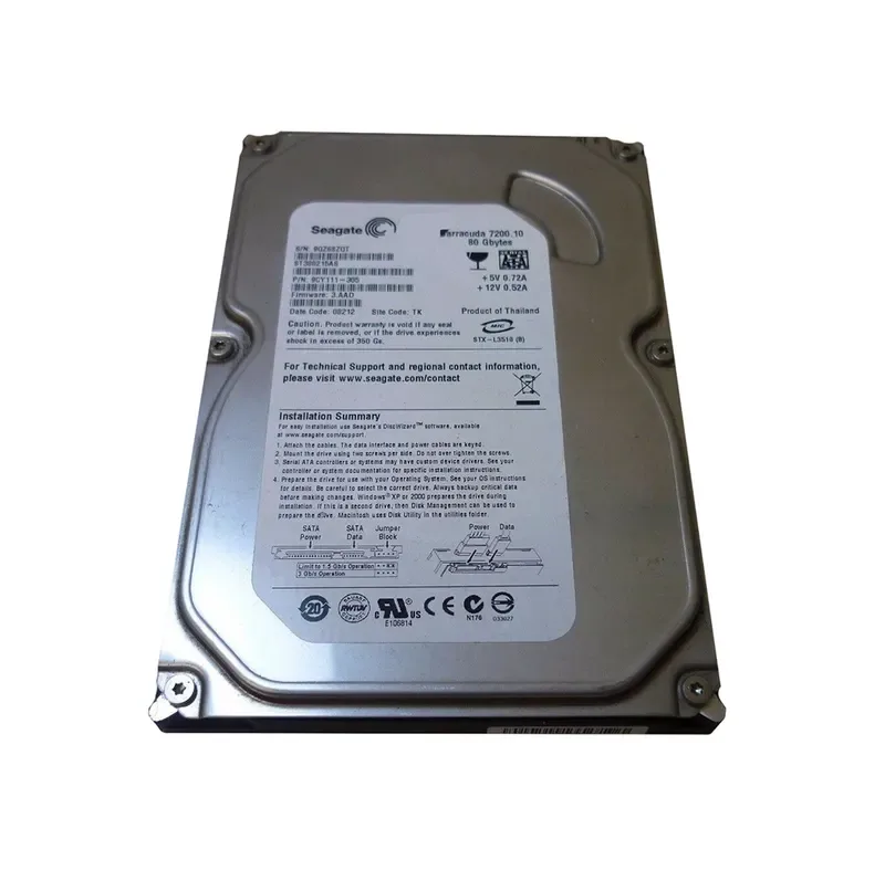 9CY111-305 - Seagate BarraCuda 7200.1 80GB 7200RPM SATA 3Gb/s 2MB Cache (CE) 3.5-inch Hard Drive