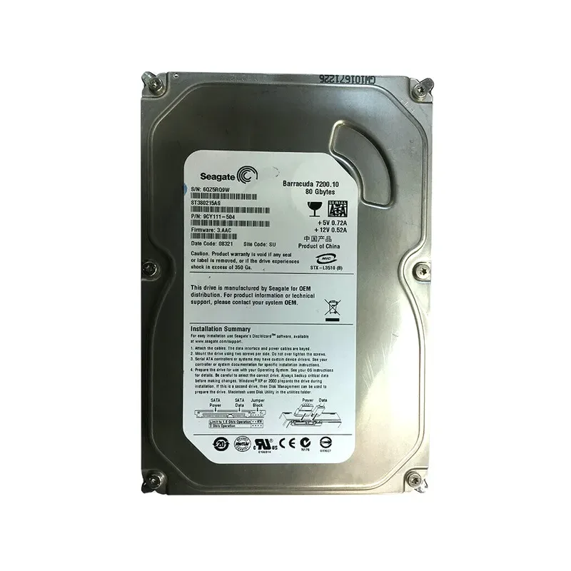 9CY111-504 - Seagate BarraCuda 7200.1 80GB 7200RPM SATA 3Gb/s 2MB Cache 3.5-inch Hard Drive